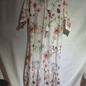FLoral Maxi Dress with Tassel Tie
